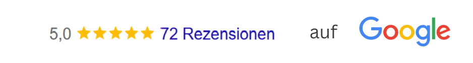 Google Bewertungen Stand März 2026: 72 mal 5-Sterne